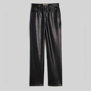 Madewell The Perfect Vintage Straight Jean Vegan Black Leather Size 32 NWT‎ Fall
